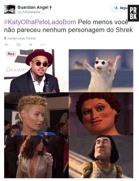Chris Brown, Iggy Azalea e Kim Kardashian foram comparados a personagens do filme "Shrek" depois do Grammy 2015