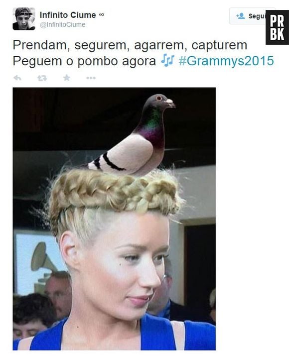 O penteado de Iggy Azalea no Grammy 2015 também virou piada na internet