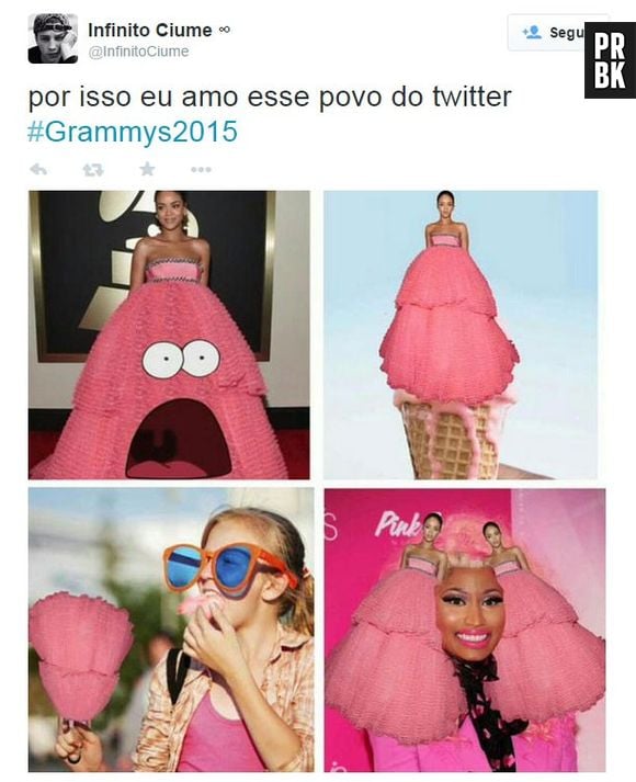 O vestido de Rihanna do Grammy 2015 virou piada na internet