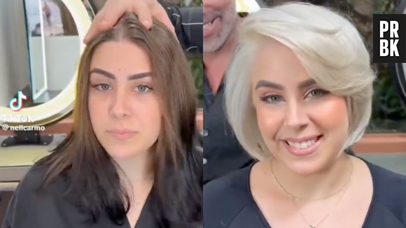 Mulher viraliza com transformação radical no cabelo