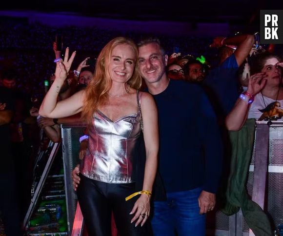 Angélica bem brilhante ao lado de Luciano Huck no show de Ivete Sangalo no Maracanã