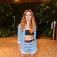 Marina Moschen usou look com muito jeans no show de Ivete Sangalo no Maracanã