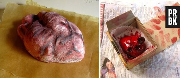 Muito agrádavel comer um bolo em formato de coração humano, não é?