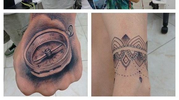 Aline Gotschalg e Fernando Medeiros, do "BBB15", fazem novas tatuagens juntinhos e apaixonados