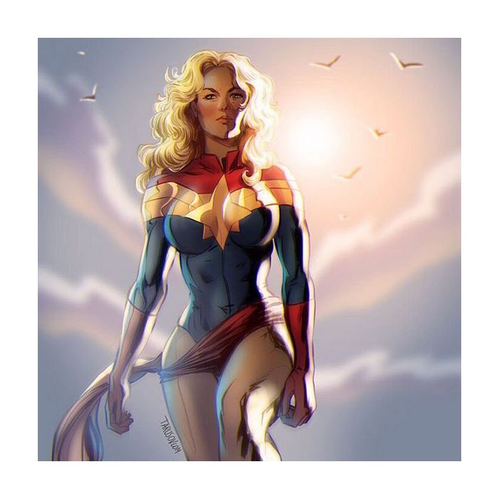 Mais uma ótima ilustração da maravilhosa Capitã Marvel