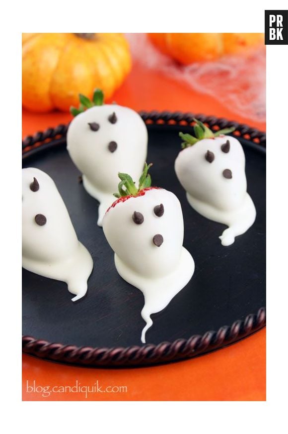 Para o Halloween, que tal esses fantasmas de morango?