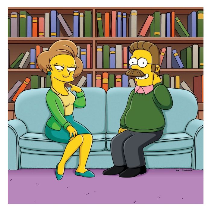 A professora Edna (à esquerda) pode bater as botas em &quot;Os Simpsons&quot;