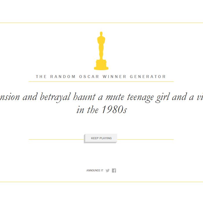 &quot;The Random Oscar Winner Generator&quot; cria roteiros loucos