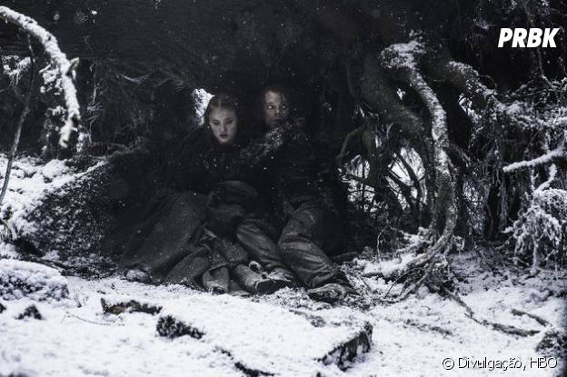Em "Game of Thrones": na 6ª temporada, Sansa (Sophie Turner) e Theon (Alfie Allen) conseguem terminar percurso de lado congelado