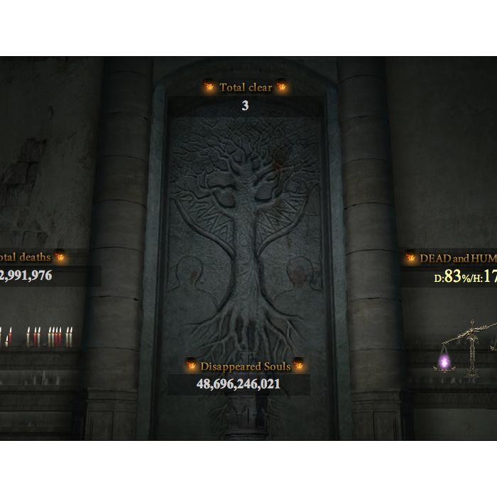 Todas as mortes e vitórias são contadas nesse quadro - Playstation 3 &quot;Dark Souls II&quot;