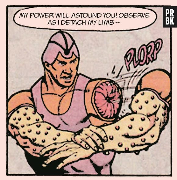 O Arm-Fall-Off-Boy arranca os braços e os usa como porrete. Não faz muito sentido, né?