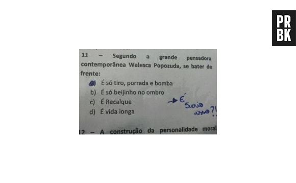 Questão da prova de Filosofia