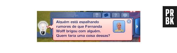 O status de Desgraça Pública so acontecem com as celebridades de "The Sims"