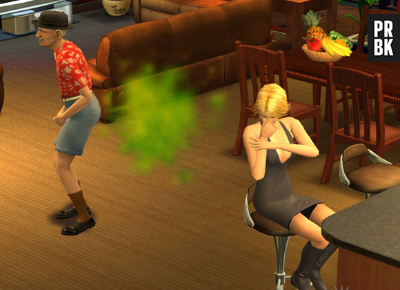 Soltando pum perto das pessoas nos jogos da franquia "The Sims"