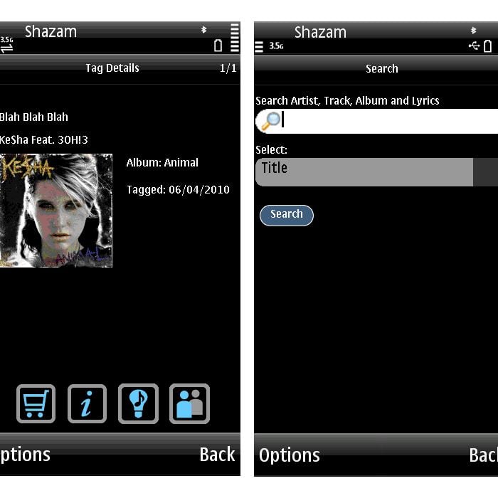  O Shazam&amp;nbsp;mostra a capa do &amp;aacute;lbum e link para comprar o &amp;aacute;udio no iTunes e Google Play 