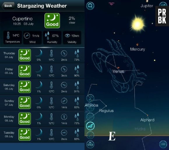  Busque astros, localize constelações em Night Sky 2 lite