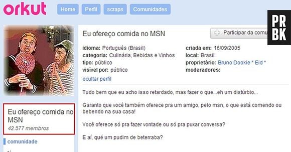 Essa mania de oferecer comida por MSN