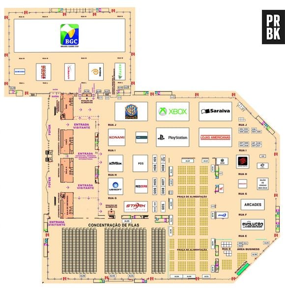 Mapa da Brasil Game Show 2014 no Expo Center Norte