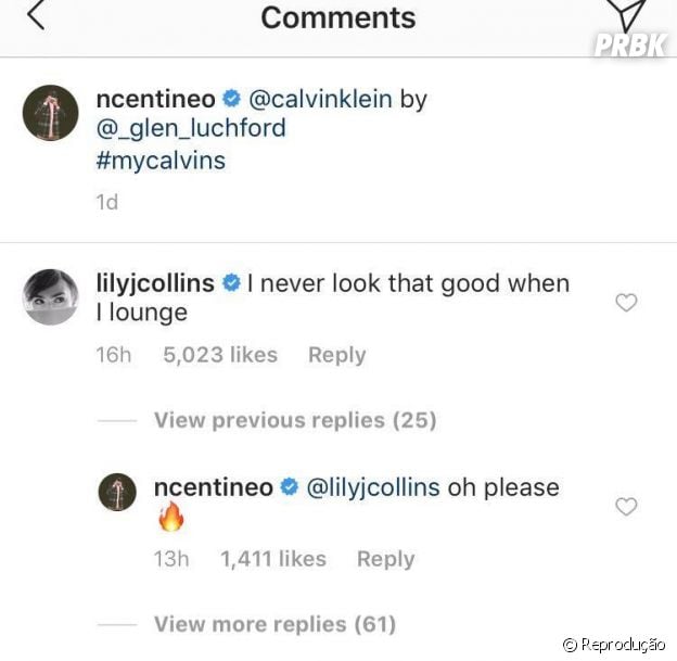 Lily Collins faz comentário na foto de Noah Centineo e levanta rumores de relacionamento