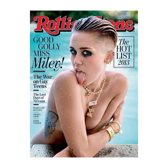 Na capa da &quot;Rolling Stone&quot;: Miley Cyrus posa nua e exibe tatuagens