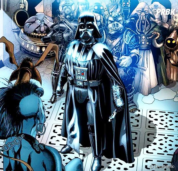 Darth Vader caracterizado como personagem dos quadrinhos de "Star Wars"
