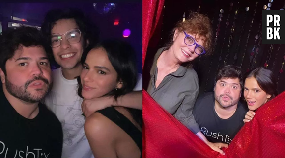 Bruna Marquezine curte festa com elenco de "Besouro Azul"