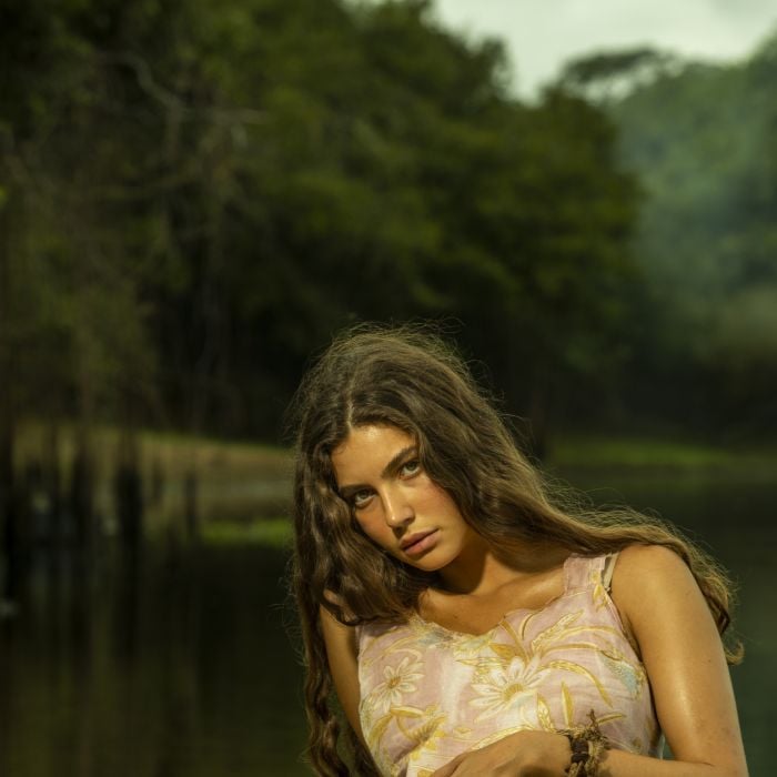 Juma Marruá (Alanis Guillen) fica grávida de Jove (Jesuíta Barbosa) em &quot;Pantanal&quot; e eles começam uma linda família juntos