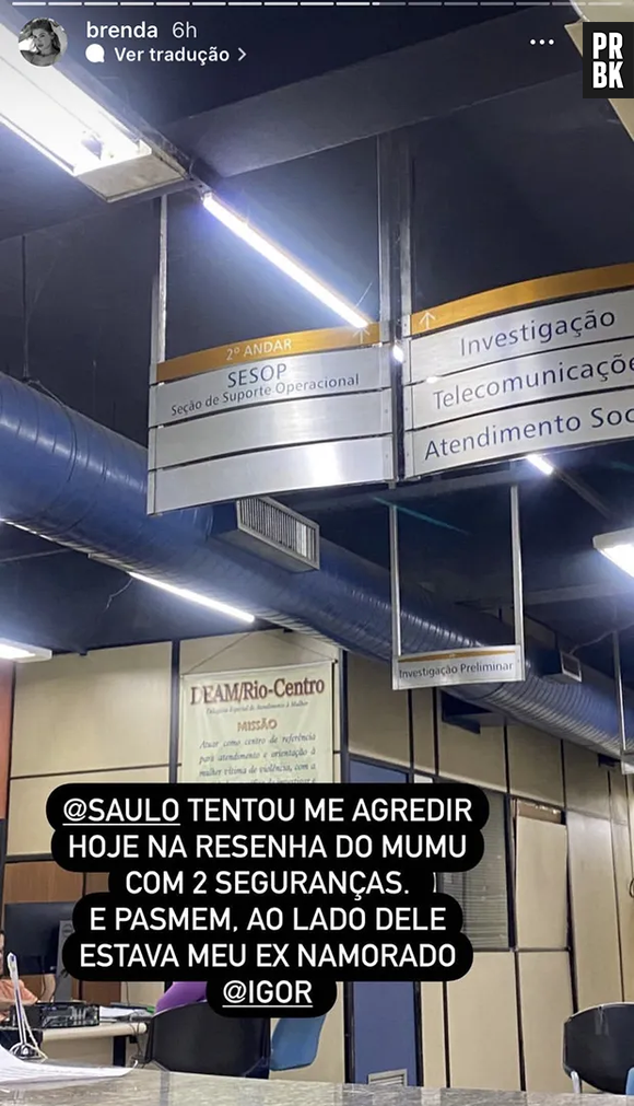 Brenda Monique acusa Saulo Poncio de tentar agredi-la em show no Rio