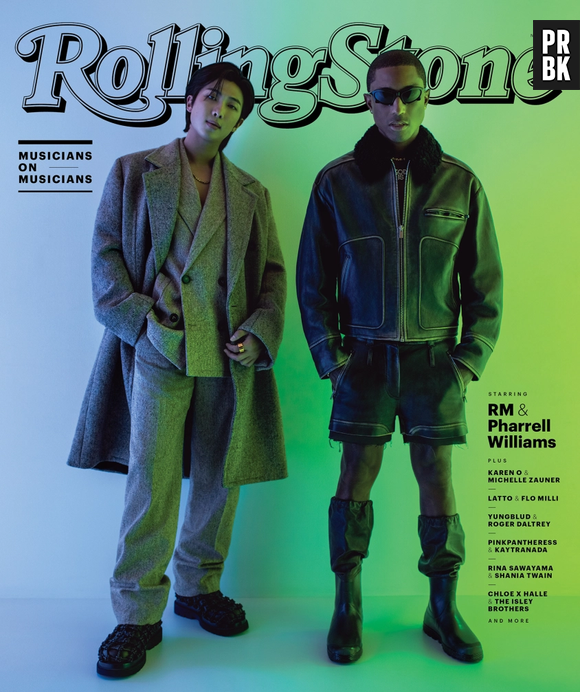 RM, do BTS, e Pharrell Williams são capa da Rolling Stone, divulgada nesta terça-feira (1º)