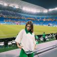 Copa do Mundo: Jade Picon usa look Adidas para conferir jogo
