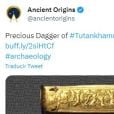 Os egiptólogos têm sido fascinados há décadas pela origem da adaga de Tutancâmon