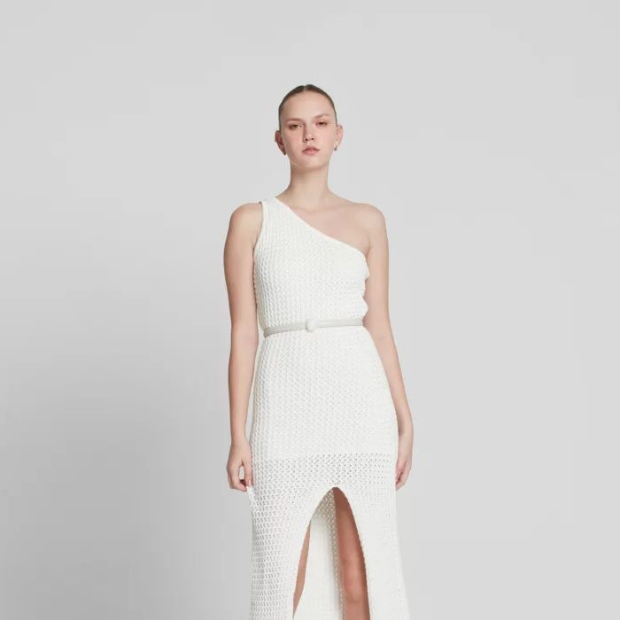 O Vestido Longo Tricot Lótus Off White tem a cor perfeita para a paleta de Preciosa