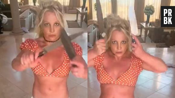 Britney Spears faz dança com facas só de calcinha e sutiã e volta a preocupar os fãs