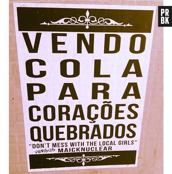 Essa tal de "cola para corações quebrados" tá fazendo muita falta no mercado