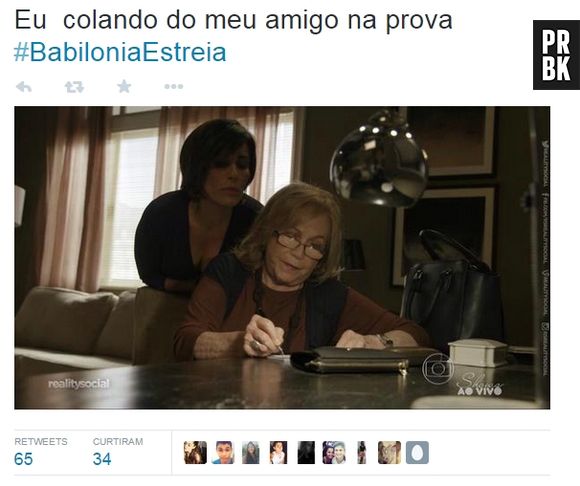 A confiança sem limites de Estela (Nathalia Timberg) em Beatriz (Glória Pires) em "Babilônia" também virou meme
