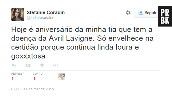 No Twitter, a galera fez piadas com a doença da Avril Lavigne