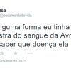 Algumas pessoas mais caridosas se ofereceram para fazer exame de sangue em Avril Lavigne