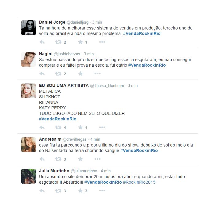 Fãs do festival reclamaram da falta de organização do Rock in Rio no Twitter