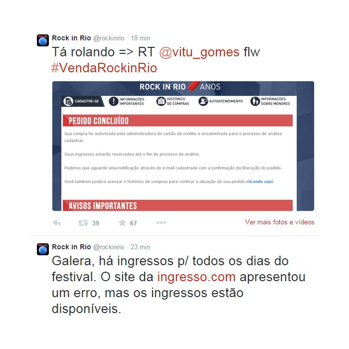 A produção do Rock in Rio tranquilizou os fãs no Twitter