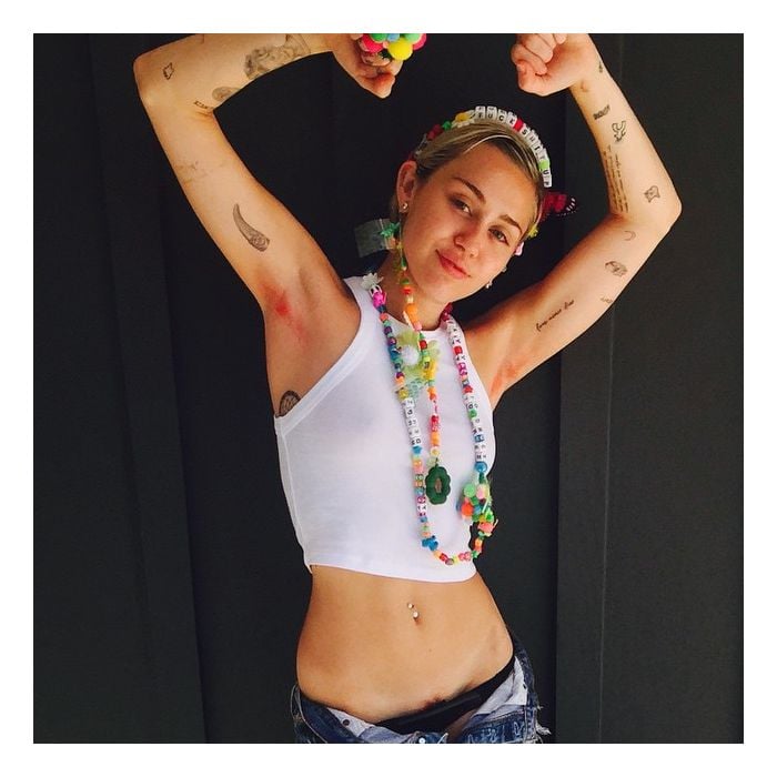  Miley Cyrus tamb&amp;eacute;m j&amp;aacute; pintou os pelos do sovaco de cor de rosa e continuou sua onda de pol&amp;ecirc;micas 
