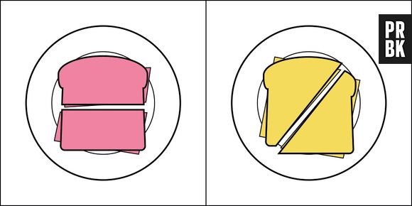 Como você corta seu sanduíche no meio?