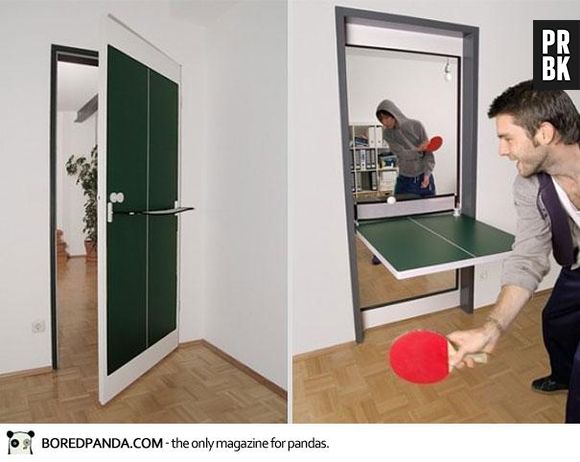 Uma porta que vira mesa de ping-pong atrabalha mais do que ajuda, não acham?