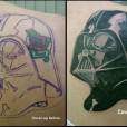  Nem o Darth Vader escapou do desenho dessa tatuagem 