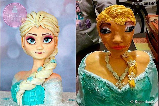Parece que o bolo da Elsa de "Frozen" n&atilde;o atingiu todas as expectativas em anivers&aacute;rio nos EUA