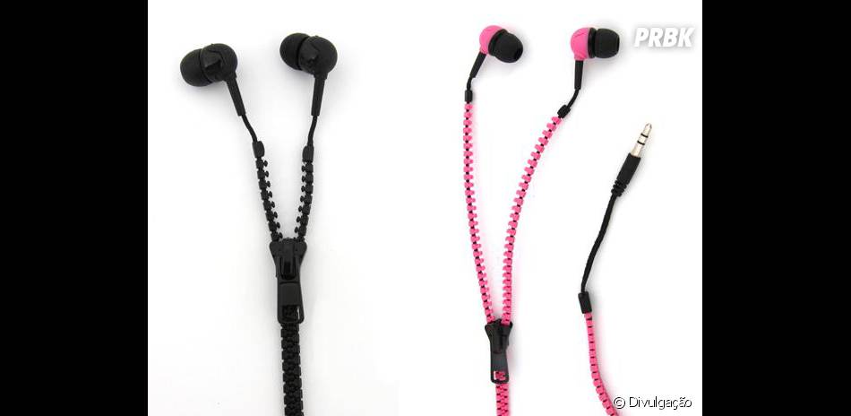Fone de Ouvido Intra-Auricular cabo Ziper com microfone - Laranja