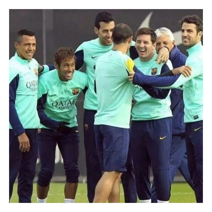 Na segunda-feira (6), Neymar postou uma foto durante o treino do time Barcelona