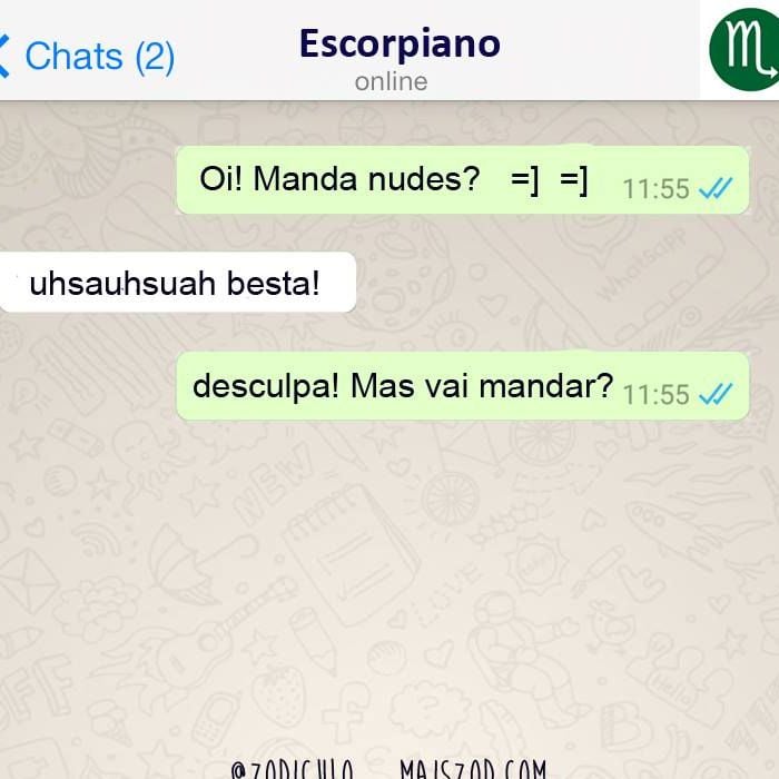 Signos no Whatsapp: Escorpião é campeão de mandar nudes pelo mensageiro