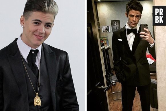 Olha só a elegância! Biel e Grant Gustin ficam gatos de terno e gravata!