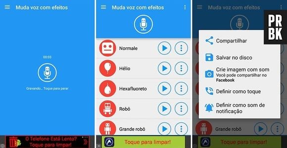 No Whatsapp: aplicativo Muda voz com efeitos