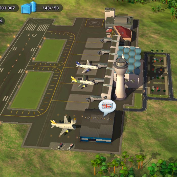 Para começar a construir seu bairro londrino em &quot;SimCity Buildit&quot;, basta clicar no aeroporto